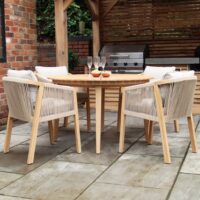 Royalcraft Roma 4 Seater Garden Table & Chairs Natural