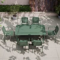 Royalcraft Porto 6 Seater Rectangle Garden Table & Chairs Olive