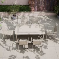 Royalcraft Porto 6 Seater Rectangle Garden Table & Chairs Cream