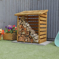 Mercia 2' 7" x 3' 6" Pent Log Store - Budget Pressure Treated Slatted