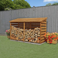 Mercia 2' 7" x 6' 3" Pent Log Store - Budget Pressure Treated Slatted