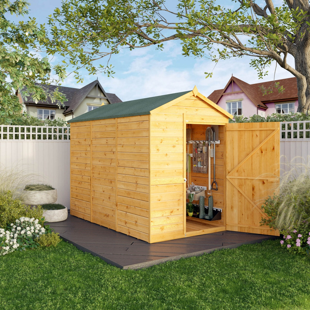 Mercia Modular 9' 2" x 5' 2" Apex Shed - Premium Dip Treated Shiplap Windowless