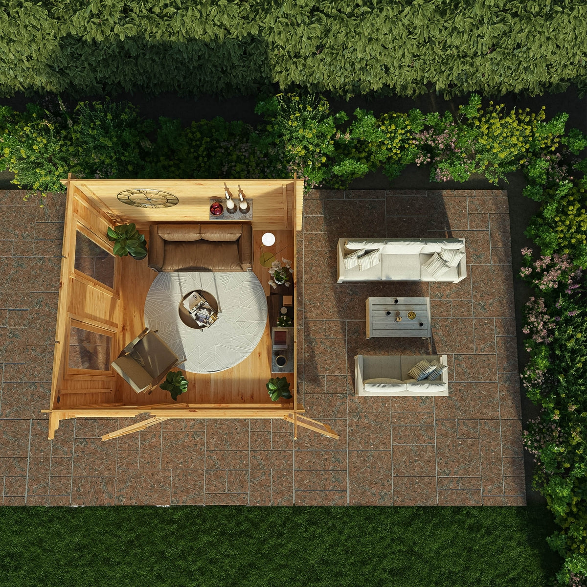 Mercia Studio 10' 11" x 9' 11" Pent Log Cabin - Premium 28mm Cladding Loglap