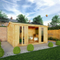 Mercia Studio 11' 11" x 14' 10" Apex Log Cabin - Premium 28mm Cladding Loglap