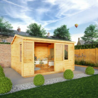 Mercia Elite 13' 7" x 13' 2" Apex Log Cabin - Premium 28mm Cladding Loglap