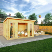 Mercia Studio 9' 3" x 12' 6" Pent Log Cabin - Premium 34mm Cladding Loglap