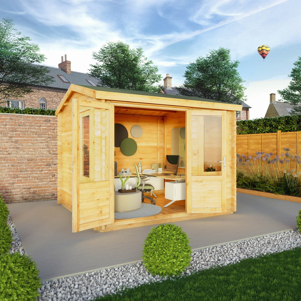Mercia Elite 10' 3" x 9' 11" Reverse Apex Log Cabin - Premium 34mm Cladding Loglap