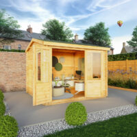 Mercia Elite 10' 3" x 9' 11" Reverse Apex Log Cabin - Premium 34mm Cladding Loglap