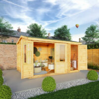 Mercia Elite 10' 3" x 13' 7" Pent Log Cabin - Premium 44mm Cladding Loglap