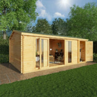 Mercia Studio 13' 7" x 20' 2" Apex Log Cabin - Premium 44mm Cladding Loglap