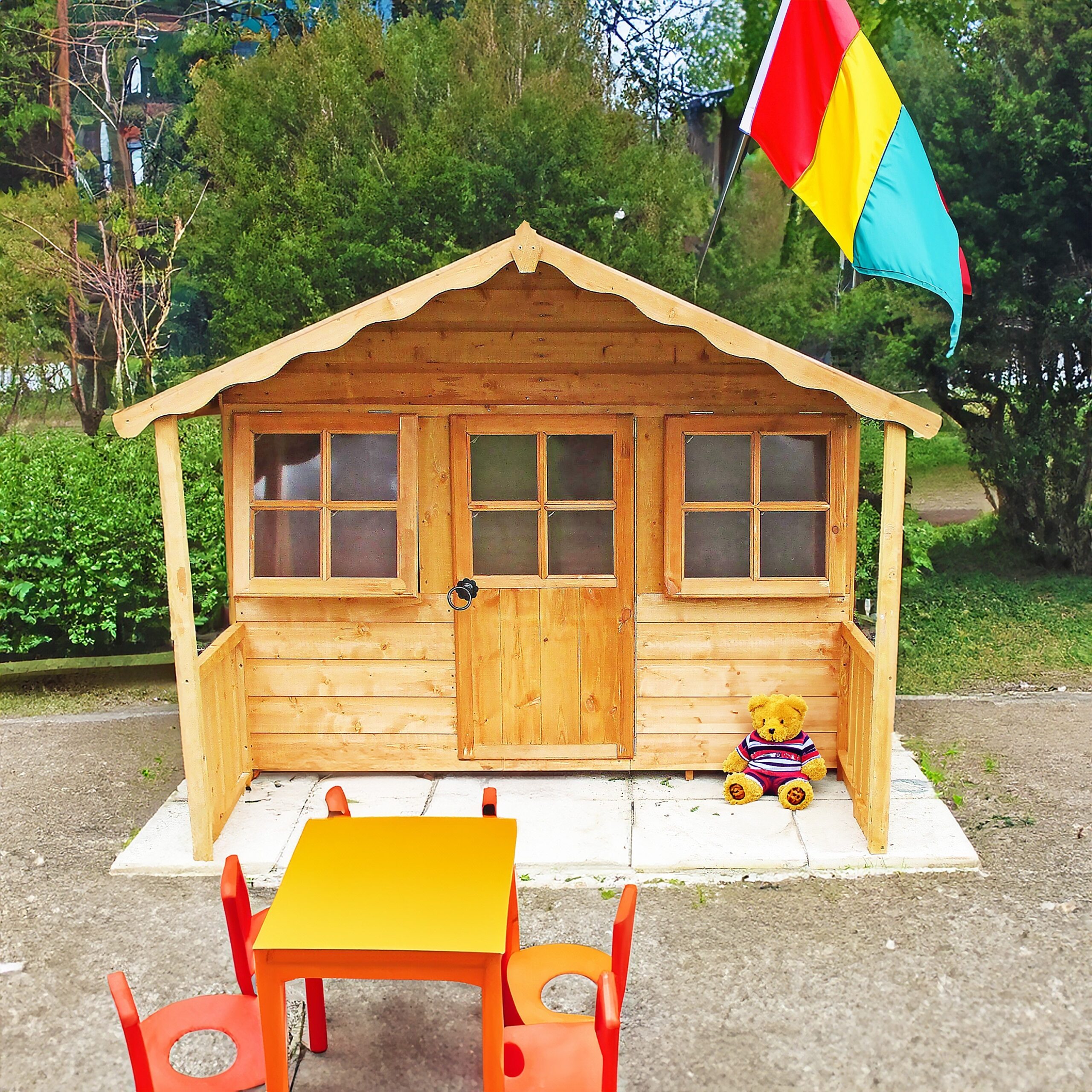 Stork 3' 8" x 5' 10" Apex Children's Playhouse - Premium Dip Treated Shiplap