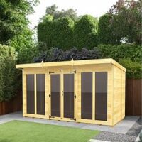 Diy Sheds 12 X 8 Pent Summer House (Full Height Window)
