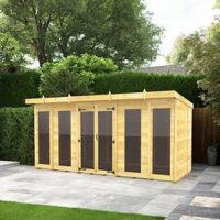 Diy Sheds 14 X 8 Pent Summer House (Full Height Window)