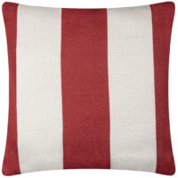furn. Deck Stripe Woven Outdoor Cushion Cover - White/Red - One Size