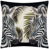 Paoletti Leopardis Zebra Woven Outdoor Cushion Cover - Multicolour - Size 50 cm x 50 cm