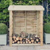 Blackfriars Square Wooden Garden Log Store In Natural