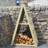 Blackfriars Wooden Garden Tringle Log Store With Shelf In Natural