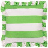 furn. Palm Royale Stripe Ruffle Printed Outdoor Cushion Cover - Green - Size 50 cm x 50 cm