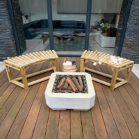 Forest Curved Wooden Firepit Bench 6'8 x 2'6 (2.03m x 0.76m) - Pack of 2