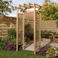 Decluttered Garden Wooden Arch In Natural