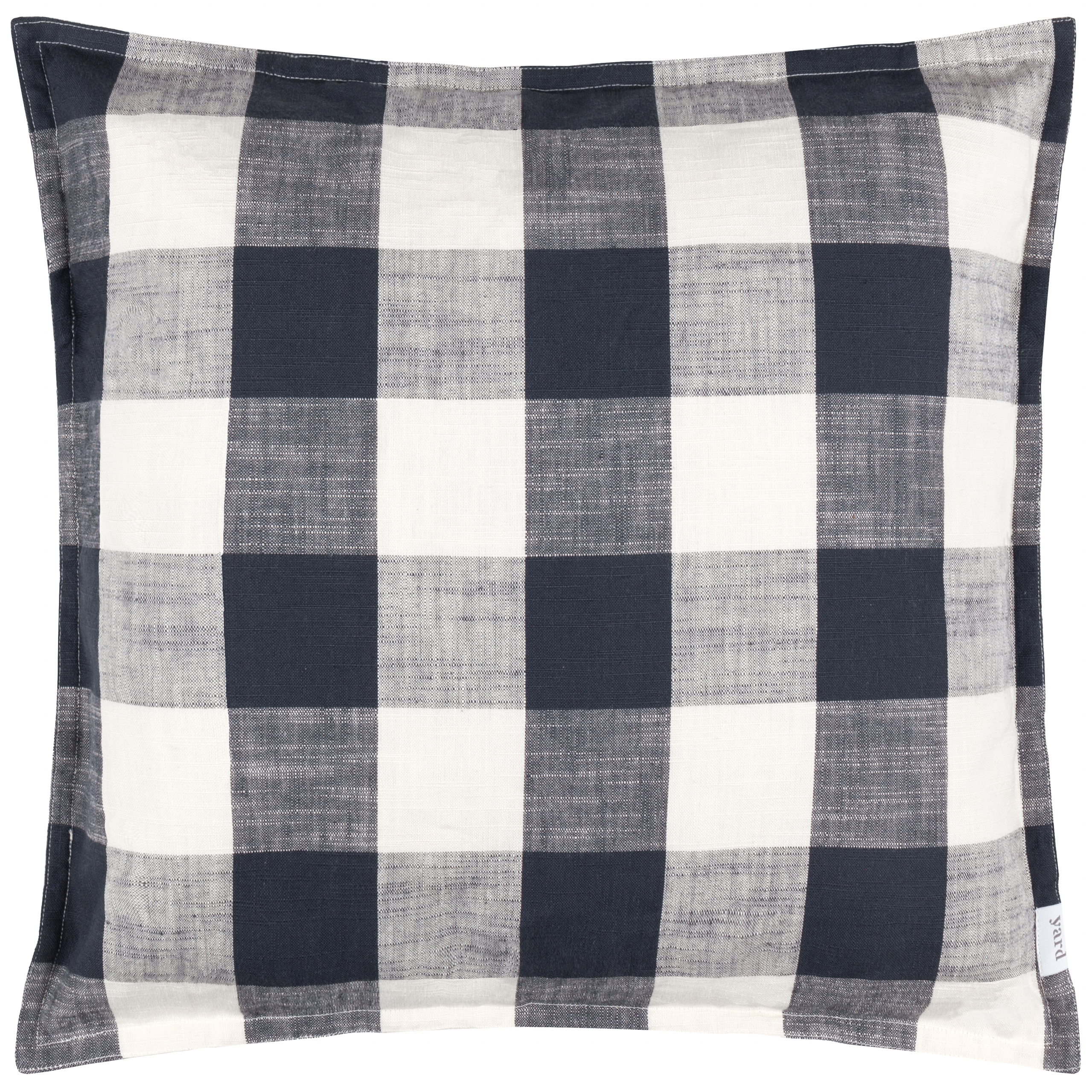 Yard Chesil Check 100% Cotton Outdoor Cushion Cover - Navy - Size 50 cm x 50 cm