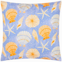 furn. Sea Shells Printed Cushion Cover - Blue - Size 45 cm x 45 cm