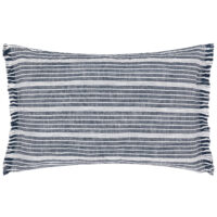 Yard Tide Textured Stripe Outdoor Filled Cushion - Navy Cotton - Size 40 cm x 60 cm