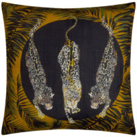 Paoletti Leopardis Trio Printed Outdoor Cushion Cover - Black/Gold - Size 50 cm x 50 cm