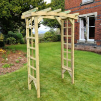Finsbury Small Wooden Garden Arch In Natural