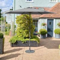 Huxley Polyester Fabric 3.0M Parasol with Aluminium Pole in Mink Grey
