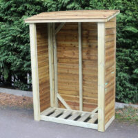 Lebanon Tall Wooden Garden Log Store In Natural