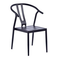 Cortano Outdoor Aluminium Side Chair In Black