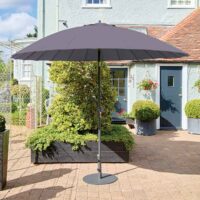 Mirello Polyester Fabric 2.5M Parasol with Aluminium Pole in Grey