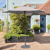 Orvella Polyester Fabric 2.2M Parasol with Aluminium Pole in Cream