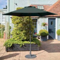 Orvella Polyester Fabric 2.2M Parasol with Aluminium Pole in Forest