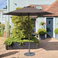 Orvella Polyester Fabric 2.7M Parasol with Aluminium Pole in Grey