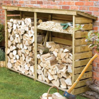 Stanin Large Wooden Garden Log Storage Shed In Natural