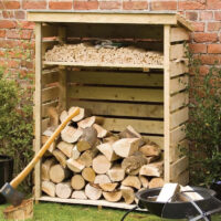 Stanin Small Wooden Garden Log Storage Shed In Natural