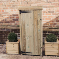 Sylvania Wooden Garden Tall Bin Store In Natural