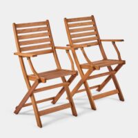 2 Pack Wooden Folding Chairs